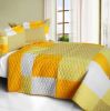 Vermicelli-Quilted Patchwork Geometric Full/Queen Quilt Set