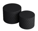 Stylish Minimalist Honeycomb Nesting Black Coffee Table Set