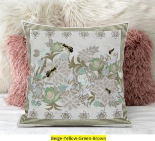 16x16 Bee Blown Seam Broadcloth Bee Print Throw Pillow