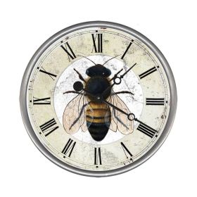 15" Vintage Rustic Bee Wall Clock