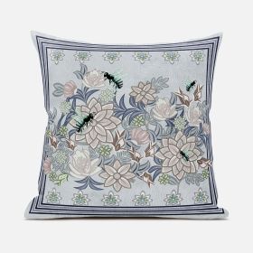 16x16 Gray Purple Brown Green Bee Blown Seam Broadcloth Throw Pillow