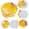 5pcs Crystal Drip Rubber Bee Honey Comb Coaster