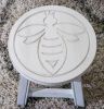 Carved Wooden Step Stool, Queen Bee, Antique White