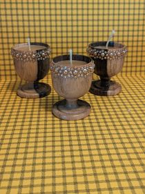 Honey Goods Wooden Chalice Beeswax candle - Tealight