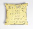 Honey Typographic Bee Cushion Cover, 17.2 X Inches