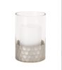 Glass Hurricane Candle Holder With Honeycomb (Set Of 2)