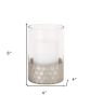 Glass Hurricane Candle Holder With Honeycomb (Set Of 2)