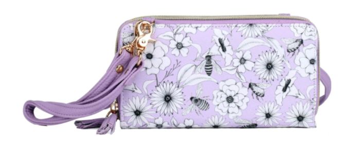 Julia Buxton Women's Bees & Flowers Ultimate Organizer, Lilac