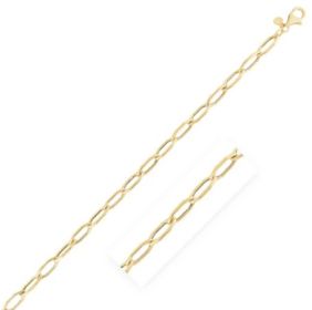 14k Yellow Gold High Polish Hexagon Link Bracelet