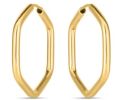 14k Yellow Gold Endless Hexagon Hoop Earrings