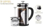 TBGENIUS Cafetiere 2-4 Cups, French Press Coffee, Tea, Milk