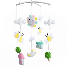 Handmade Musical Bees House Bird Trees Sunshine Baby Crib Mobile Nursery Room Décor