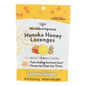 Wedderspoon Manuka Honey Lemon Ginger Lozenges - Case Of 6-2.6 Oz