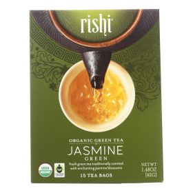 Rishi Organic Jasmine Green Tea,  Case Of 6 - 15 Bags