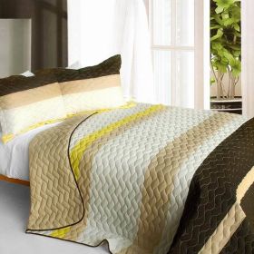 Best Home 3PC Vermicelli-Quilted Patchwork Full/Queen Size Set