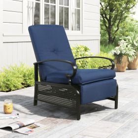 Outdoor Adjustable Patio Reclining Lounge Chair with Olefin Cushion