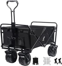 Collapsible Heavy Duty Outdoor Utility Wagon Cart with Universal Wheels