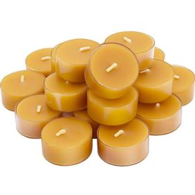 DEYBBY Beeswax Tealight Candles, Small Natural Beeswax Candle in Clear Cup for Home Decor (20 Pack)