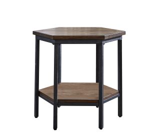 Ultimo - Hexagon Brown End Table