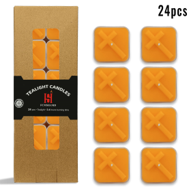 FCMSHAMD Natural Handmade Beeswax Tea Candles 24 Pack