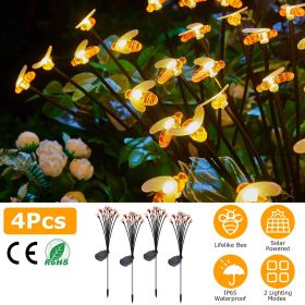 Four pack of 40 Lifelike Bee Solar Powered LED Lights