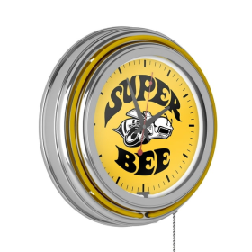 Super Bee Chrome Double Rung Neon Clock