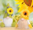 Sunflower Gnome Plush Ornament