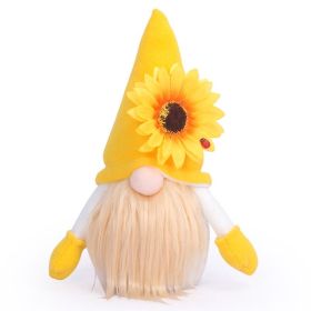 Sunflower Gnome Plush Ornament decoration (Color: Yellow)