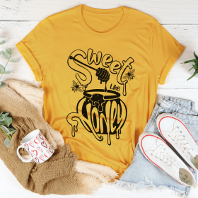 Sweet Like Honey T-Shirt (Color: Mustard, Size: L)